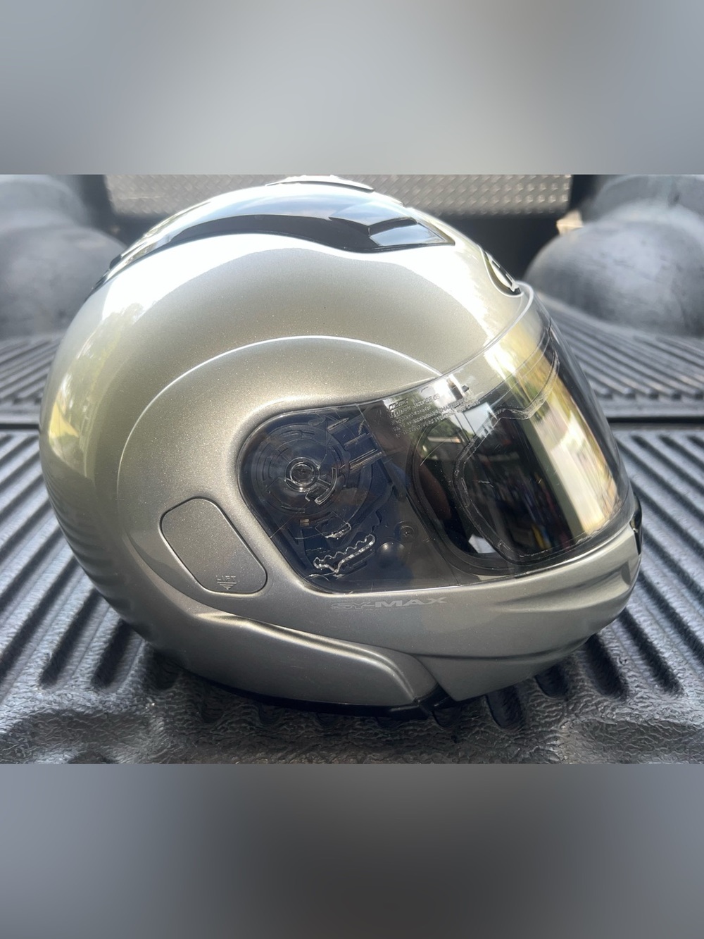 HJC Full Face Modular Motorcyle Helmet with Tinted Visor, Size Large